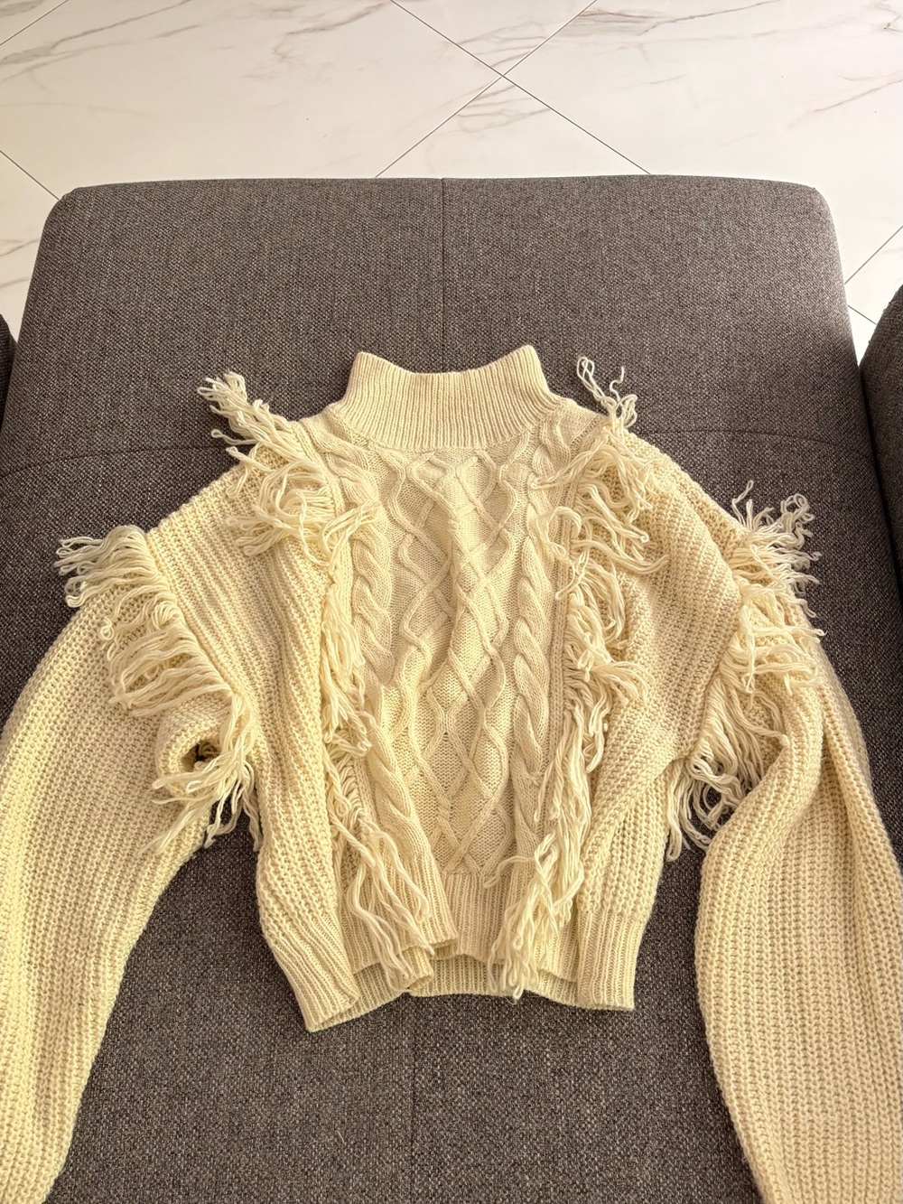 Pull crème style bohème / western chic